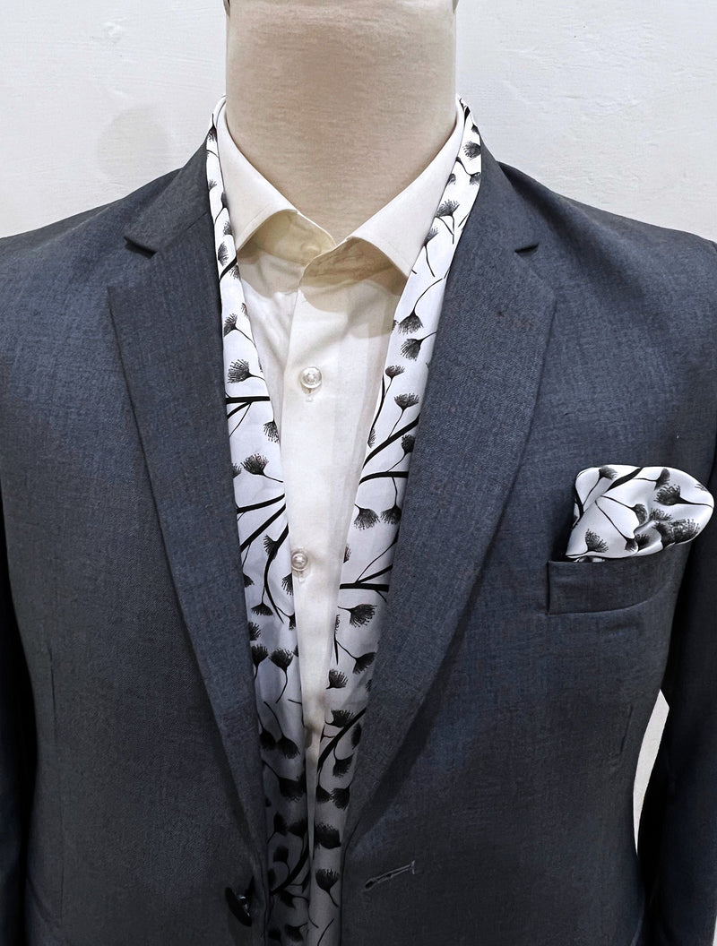 MODERN FLORAL - SILK SCARf and pocket sqaure set