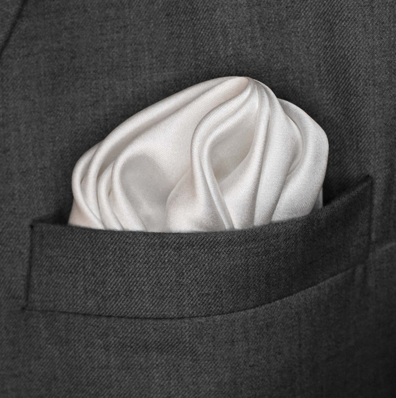 Pearl White Paradigm - Silk Pocket Square