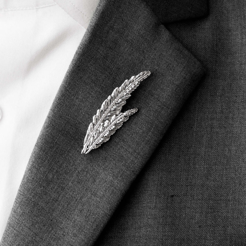PAIR LEAF – Silver LAPEL PINS