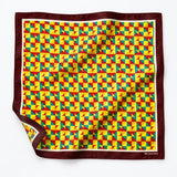 Geometric Art pocket square — unfolded studio detail.