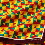 Geometric Art pocket square — fabric and design close-up.