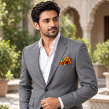 Geometric Art pocket square — outdoor lifestyle.
