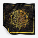 Gold Ornamental pocket square — unfolded studio detail.