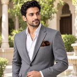 Gold Ornamental pocket square — outdoor lifestyle.