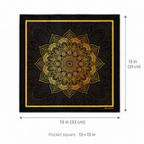 Gold Ornamental pocket square — size guide.