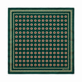 Green and Gold Reversible pocket square — full flat product.