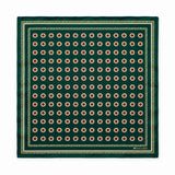 Green and Gold Reversible pocket square — full flat product.