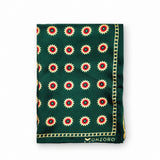 Green and Gold Reversible pocket square — folded product.