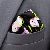 Halloween Scrapbook Paper Ghost pocket square — close-up wearing detail.