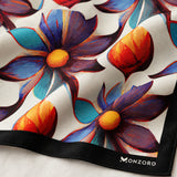 Hawaiian Flower pocket square — fabric and design close-up.