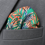 In The Jungle pocket square — close-up wearing detail.