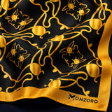 Golden Reverie pocket square — fabric and design close-up.