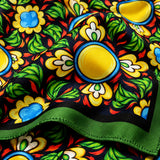 Italian Seamless pocket square — fabric and design close-up.