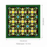 Italian Seamless pocket square — size guide.