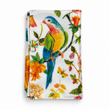 Ivory Parrot Garden Silk Pocket Square