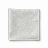 Ivory Scroll Damask Silk Pocket Square — product photograph 9