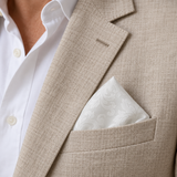 Ivory Scroll Damask Silk Pocket Square — product photograph 6