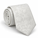 Ivory Scroll Damask Silk Tie