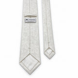 Ivory Scroll Damask Silk Tie — Rear tipping and construction