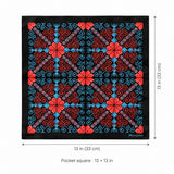 Kaleidoscope pocket square — size guide.