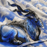 Pakistani Markhor pocket square — fabric and design close-up.