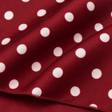 Maroon and White Polka Dots pocket square — fabric and design close-up.