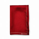 Merlot Mini Polka Dots pocket square — folded product.