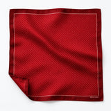 Merlot Mini Polka Dots pocket square — unfolded studio detail.