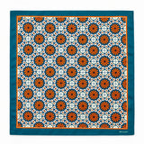 Mexican Floral Loop pocket square — full flat product.