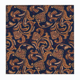 Midnight Copper Paisley Silk Pocket Square — full flat product