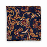 Midnight Copper Paisley Silk Pocket Square — Folded product