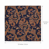 Midnight Copper Paisley Silk Pocket Square — Size guide