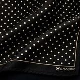 Mini Point Black pocket square — fabric and design close-up.