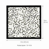 Modern Floral pocket square — size guide.