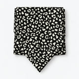 Black and White Leopard Silk Ascot — Compact folded display