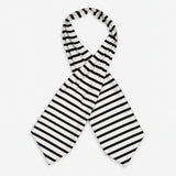 Black & White Stripes Silk Ascot — Crossed full-length layout