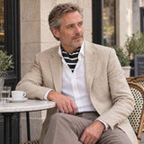 Black with White Silk Men Ascot — Beige · café editorial