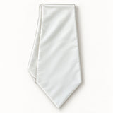 Pearl White Paradigm Silk Ascot — Long folded presentation