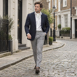 Pearl White Paradigm Silk Ascot — City walk