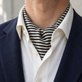 Retro Run Silk Ascot — Navy · soft knot detail