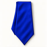 Royal Blue Silk Men Ascot — Long folded presentation