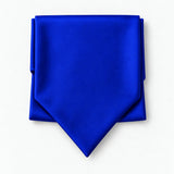 Royal Blue Silk Men Ascot — Compact folded display