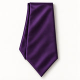 Royal Purple Men Silk Ascot — Long folded presentation