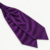 Royal Purple Men Silk Ascot — Diagonal blade display