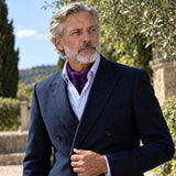 Royal Purple Men Silk Ascot — Navy · garden editorial