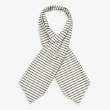 Sleek Black & White Stripes Silk Ascot — Crossed full-length layout