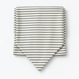 Sleek Black & White Stripes Silk Ascot — Compact folded display