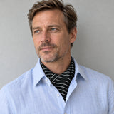 White Cane Crow Silk Ascot — Shirt-only portrait