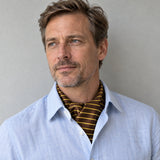 Yellow Cane Hazel Silk Ascot — Shirt-only portrait