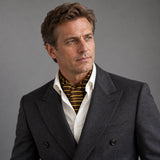 Yellow Cane Hazel Silk Ascot — Charcoal · studio portrait